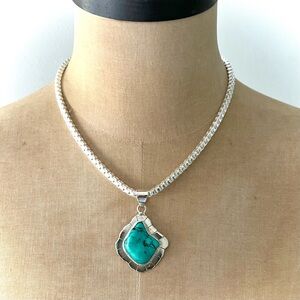 NEW Turquoise Sterling Silver Necklace